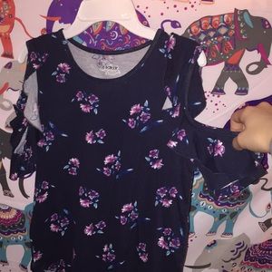 Joe boxer floral cold shoulder top